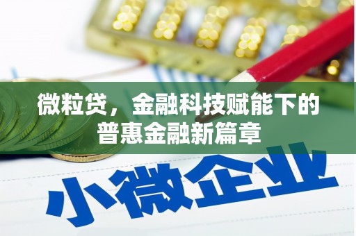 蒲江微粒贷，金融科技赋能下的普惠金融新篇章