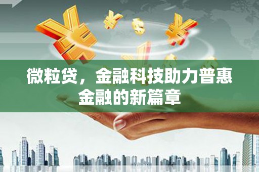 蒲江微粒贷，金融科技助力普惠金融的新篇章