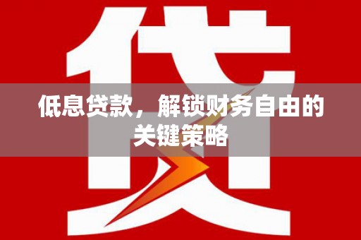 蒲江低息贷款，解锁财务自由的关键策略