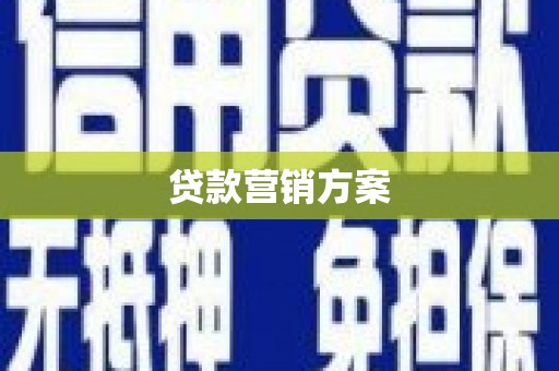 蒲江贷款营销方案