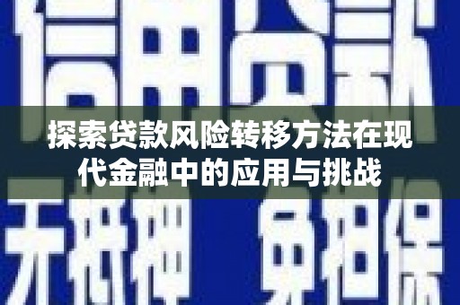 蒲江探索贷款风险转移方法在现代金融中的应用与挑战
