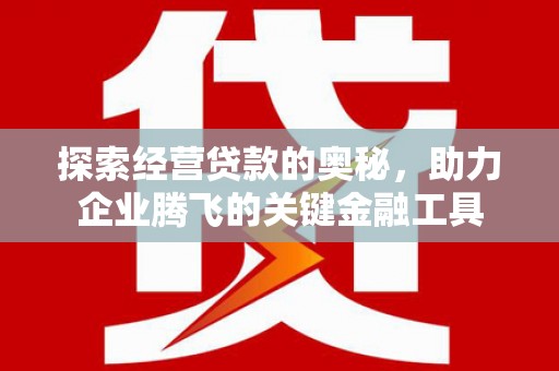 蒲江探索经营贷款的奥秘，助力企业腾飞的关键金融工具