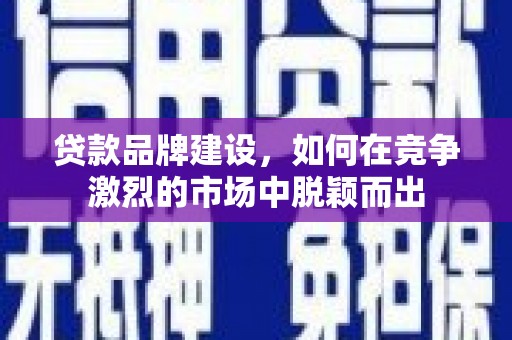 蒲江贷款品牌建设，如何在竞争激烈的市场中脱颖而出