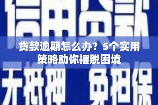 蒲江贷款逾期怎么办？5个实用策略助你摆脱困境