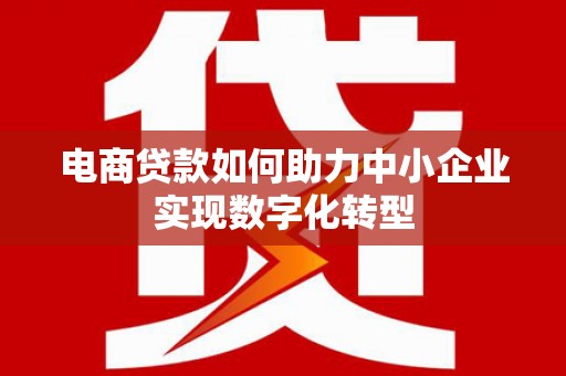 蒲江电商贷款如何助力中小企业实现数字化转型