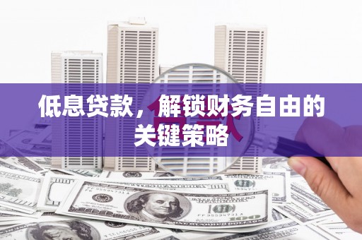 蒲江低息贷款，解锁财务自由的关键策略