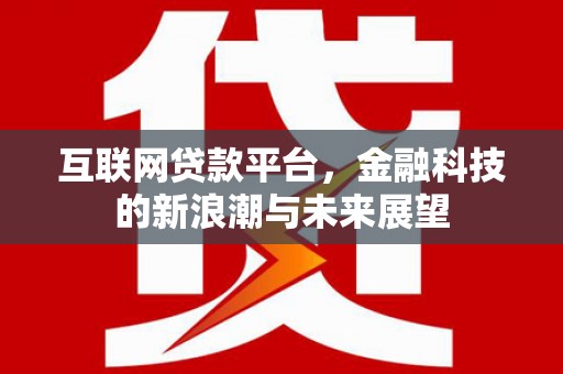 蒲江互联网贷款平台，金融科技的新浪潮与未来展望