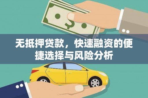 蒲江无抵押贷款，快速融资的便捷选择与风险分析