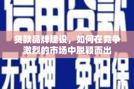 蒲江贷款品牌建设，如何在竞争激烈的市场中脱颖而出