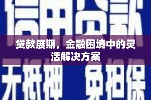 蒲江贷款展期，金融困境中的灵活解决方案