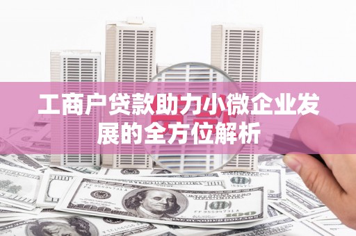 蒲江工商户贷款助力小微企业发展的全方位解析