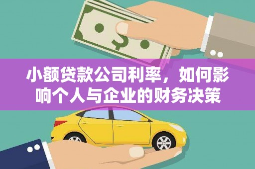 蒲江小额贷款公司利率，如何影响个人与企业的财务决策