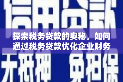 蒲江探索税务贷款的奥秘，如何通过税务贷款优化企业财务