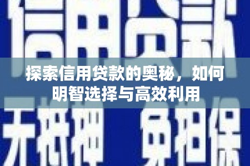 蒲江探索信用贷款的奥秘，如何明智选择与高效利用